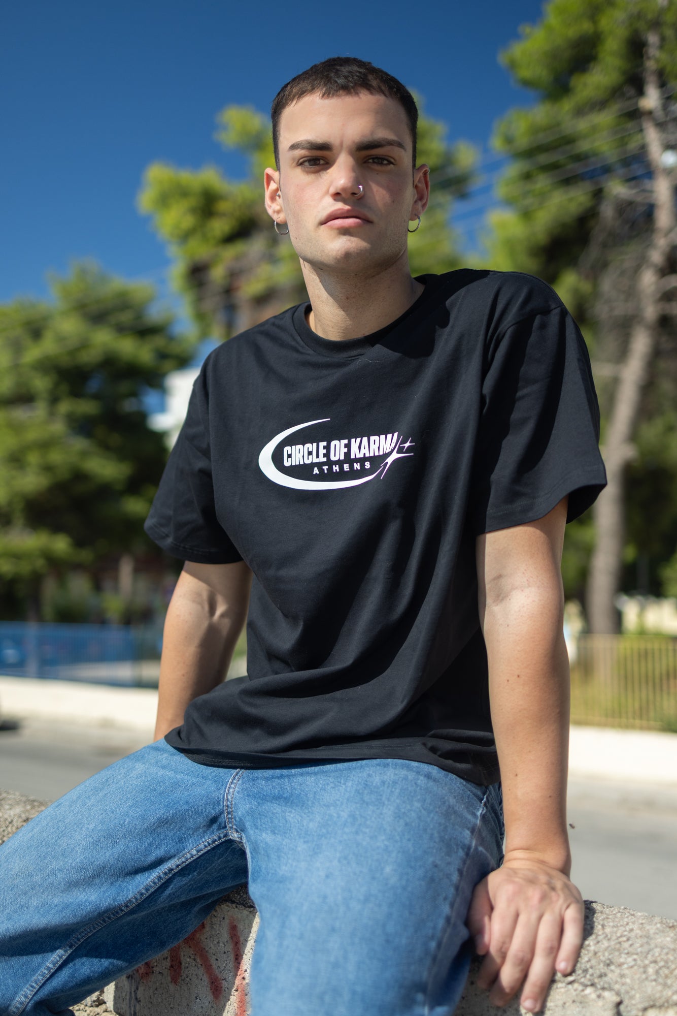 Circle of karma Ath T-shirt Black