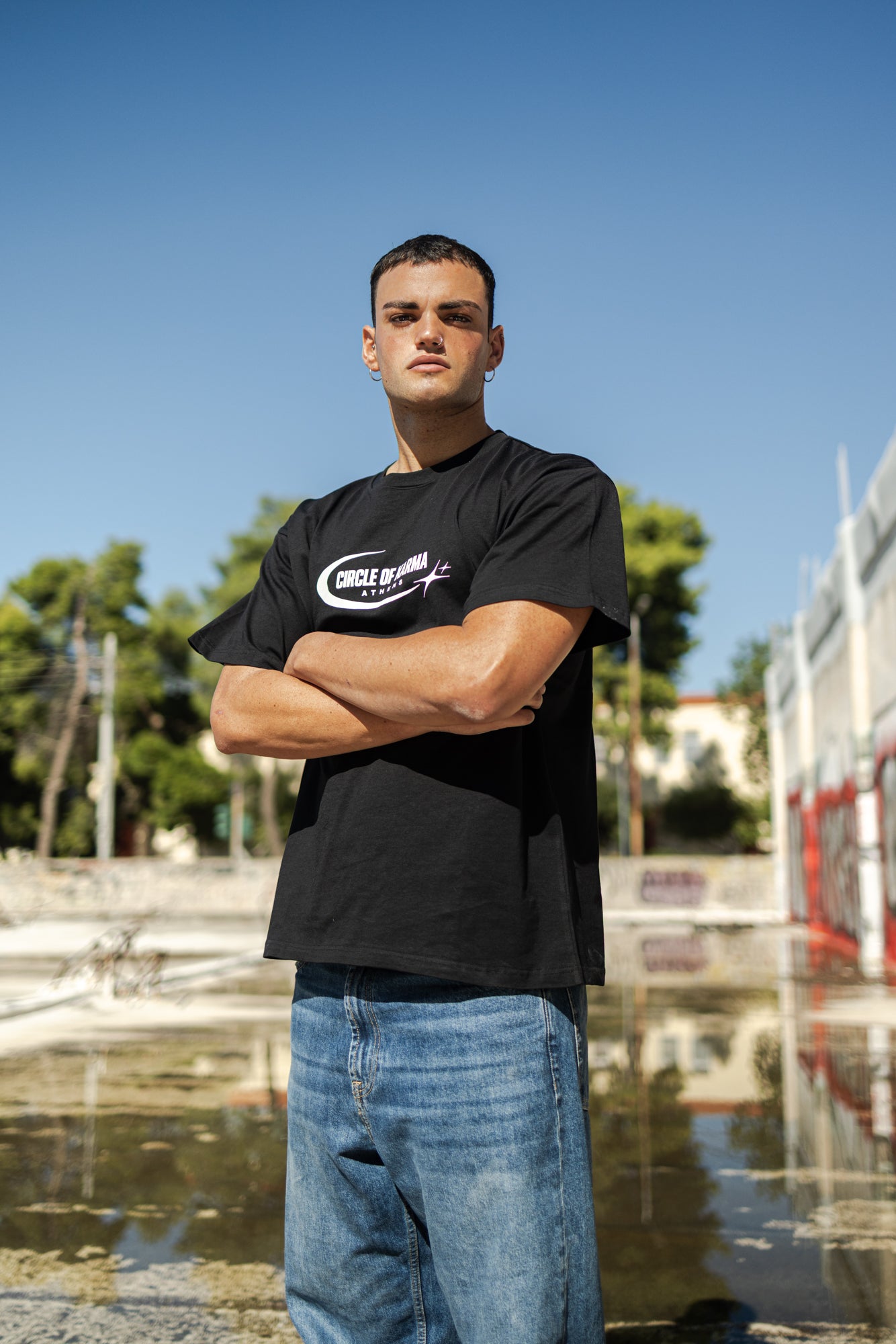 Circle of karma Ath T-shirt Black