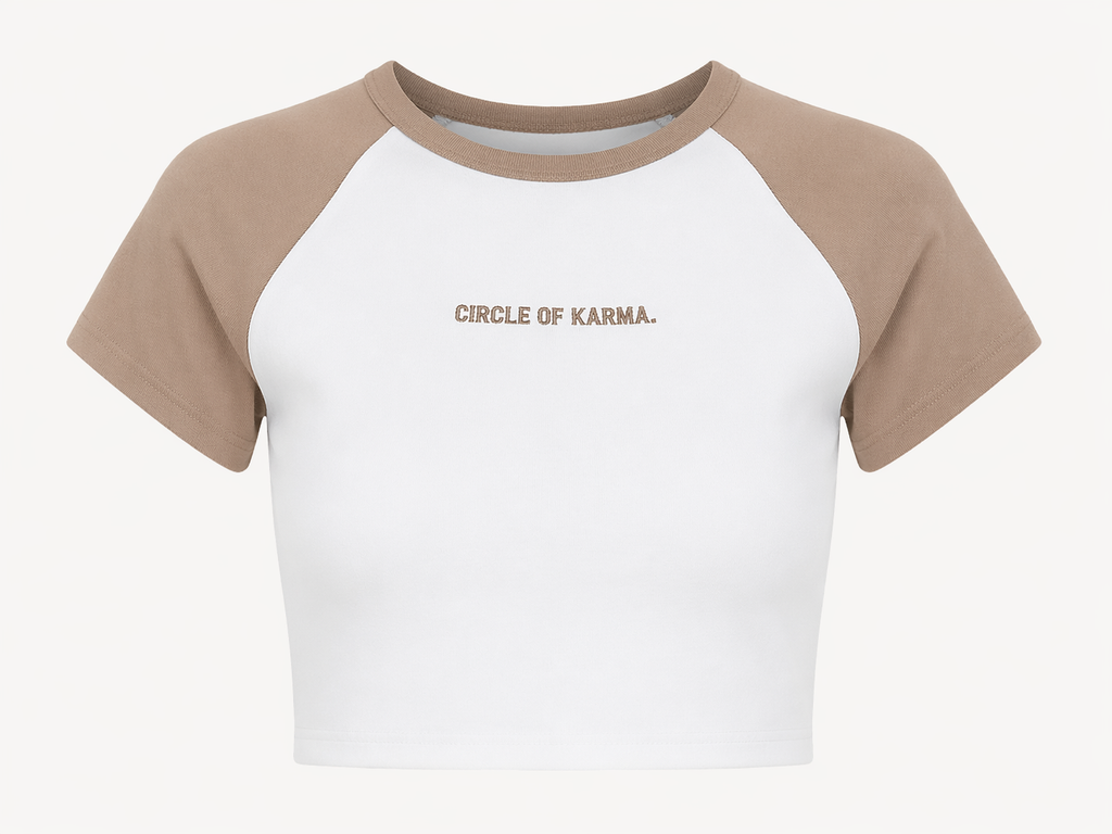 Crop top white & brown
