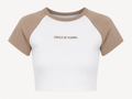 Crop top white & brown