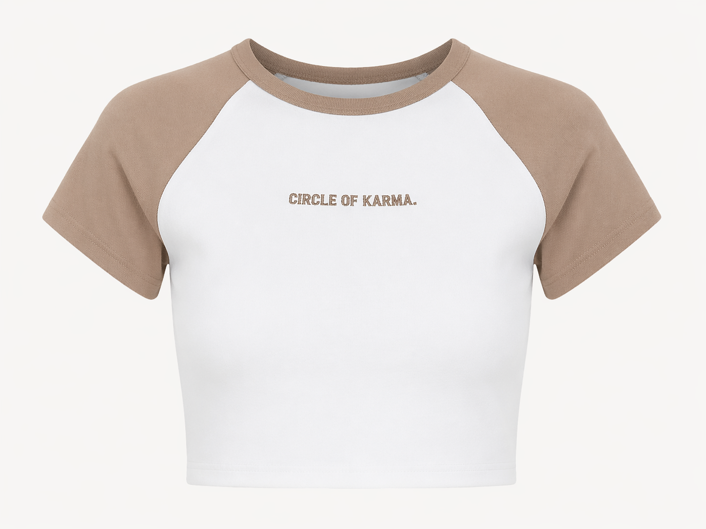 Crop top white & brown