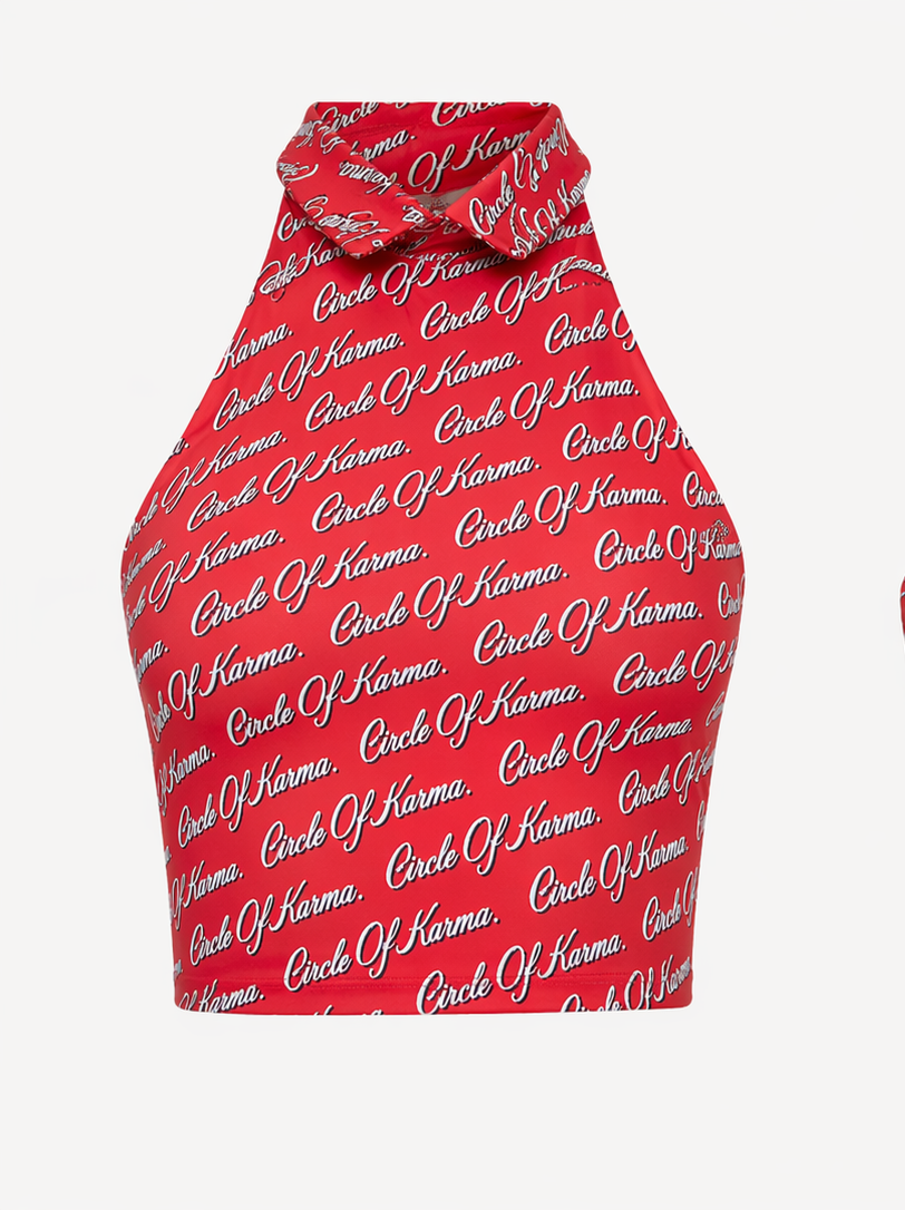 Allover red top
