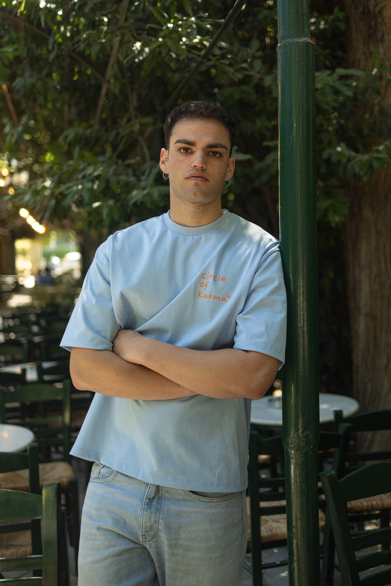 Woke up for the beach blue t-shirt