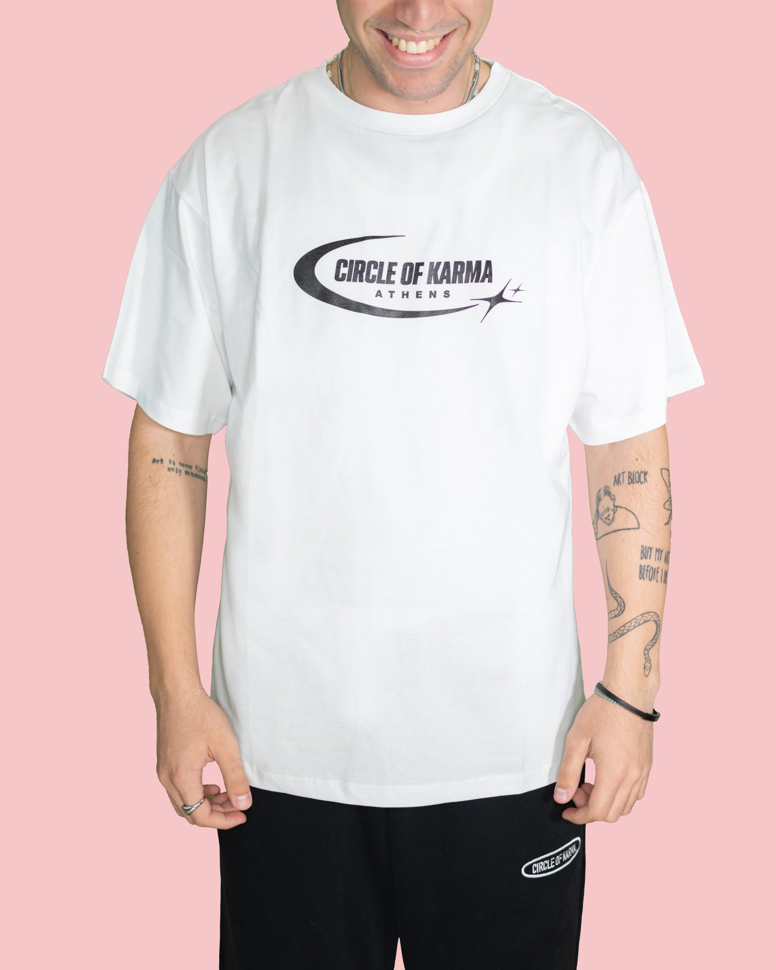 Circle of karma Ath T-shirt White