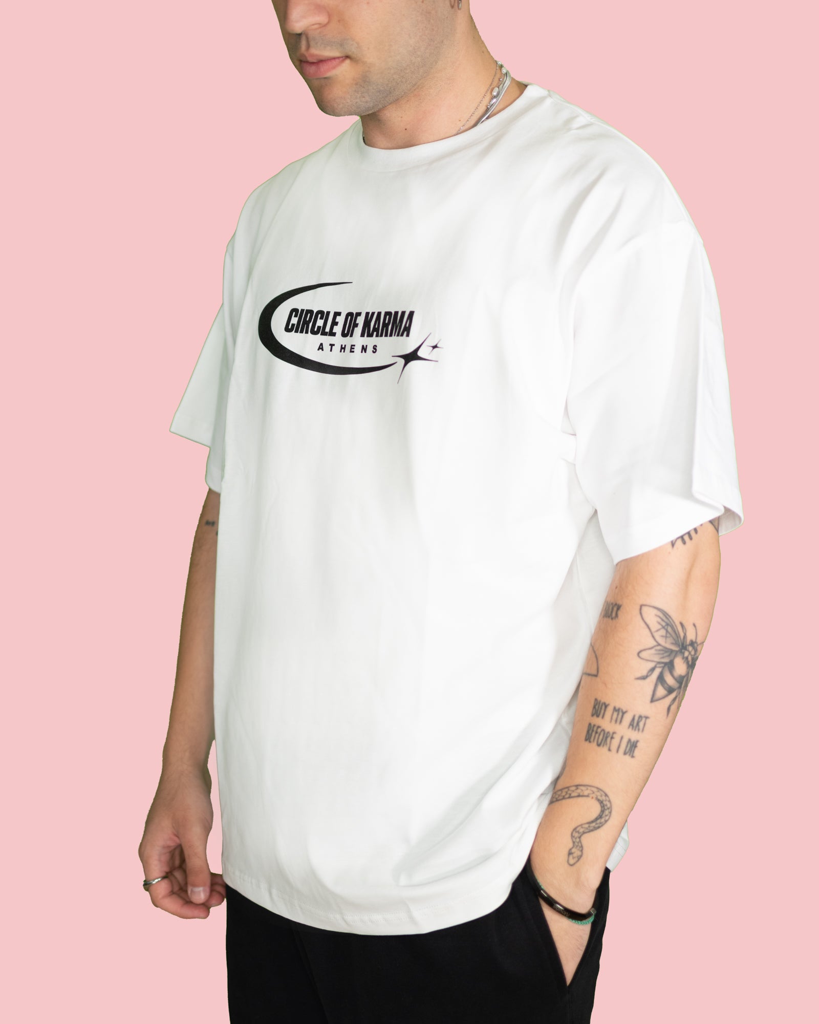 Circle of karma Ath T-shirt White