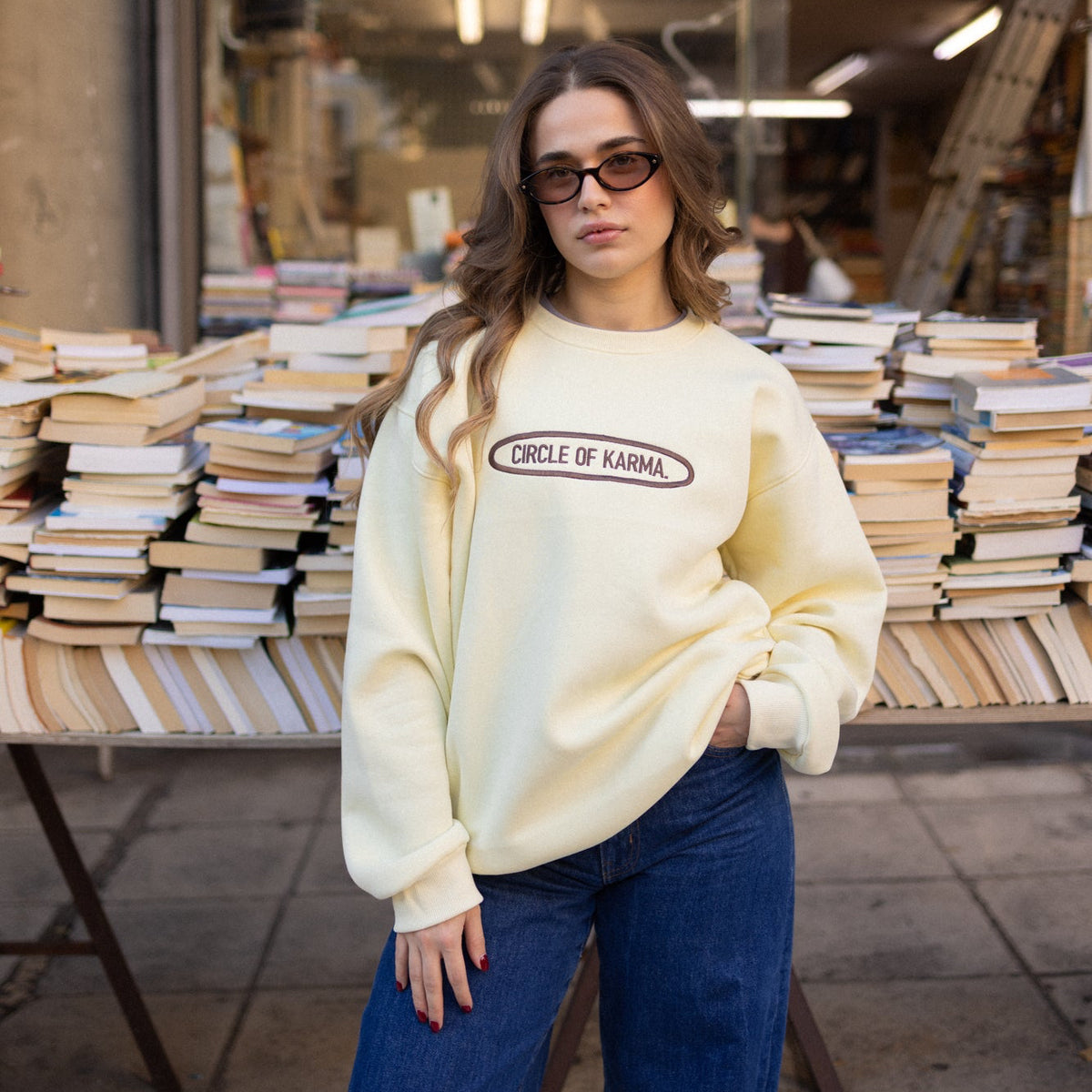 Vintage crewneck butter yellow