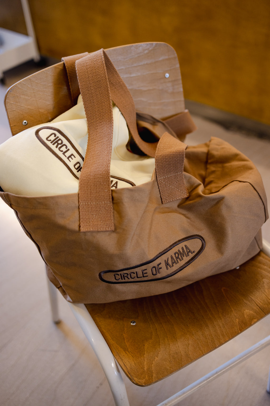 Classic brown tote bag