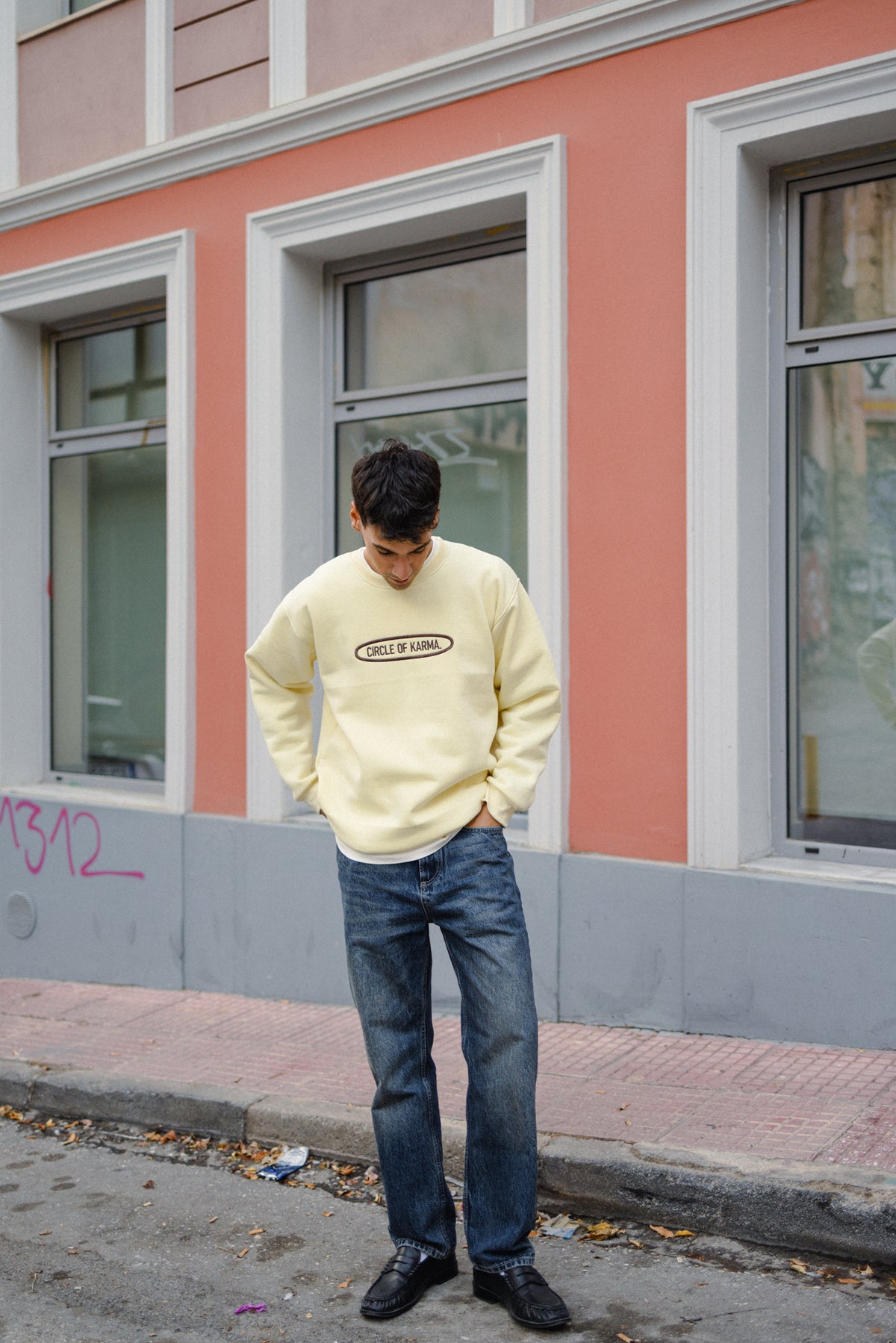 Vintage crewneck butter yellow