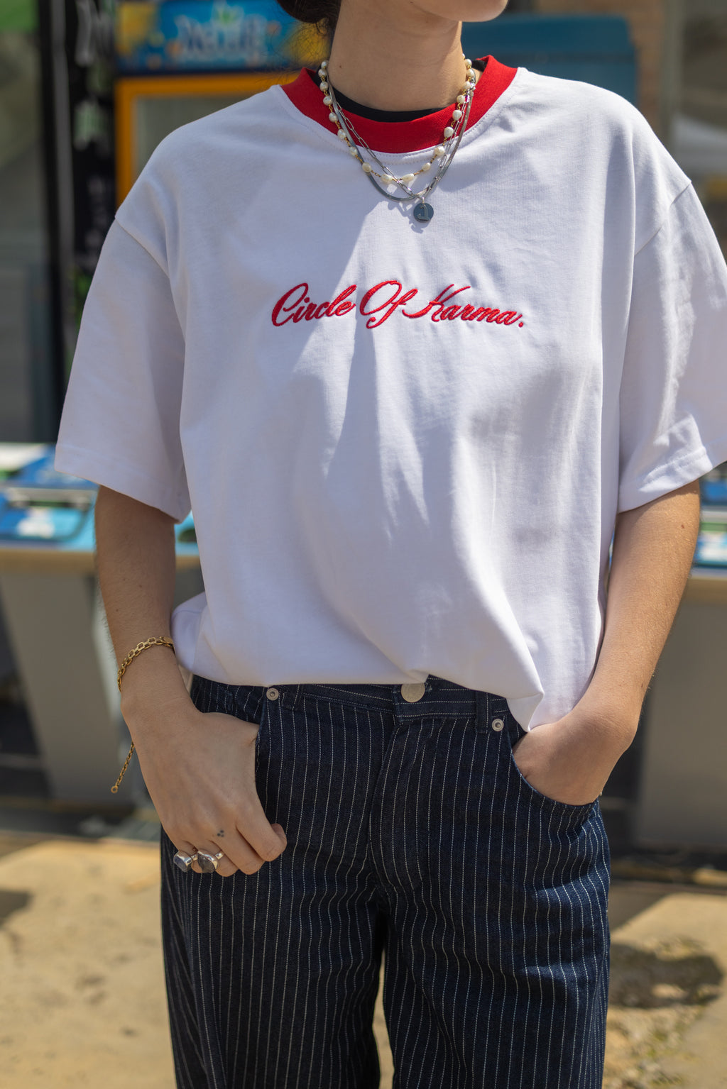 Circle of karma tee red