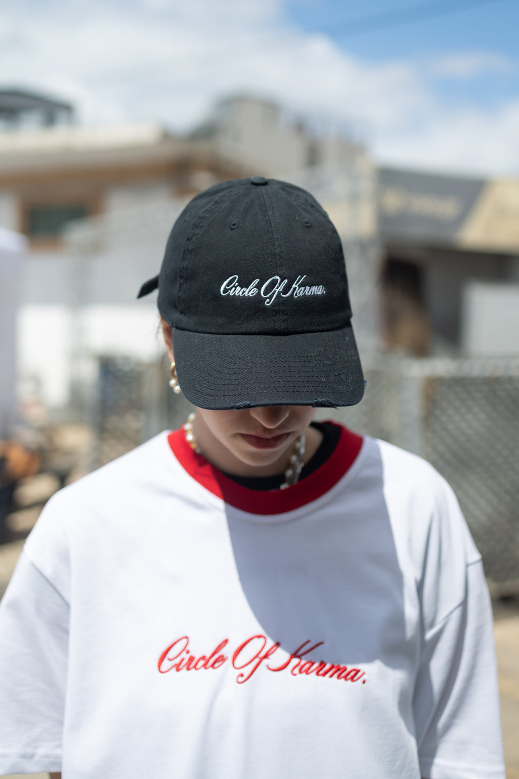 Circle of karma tee red