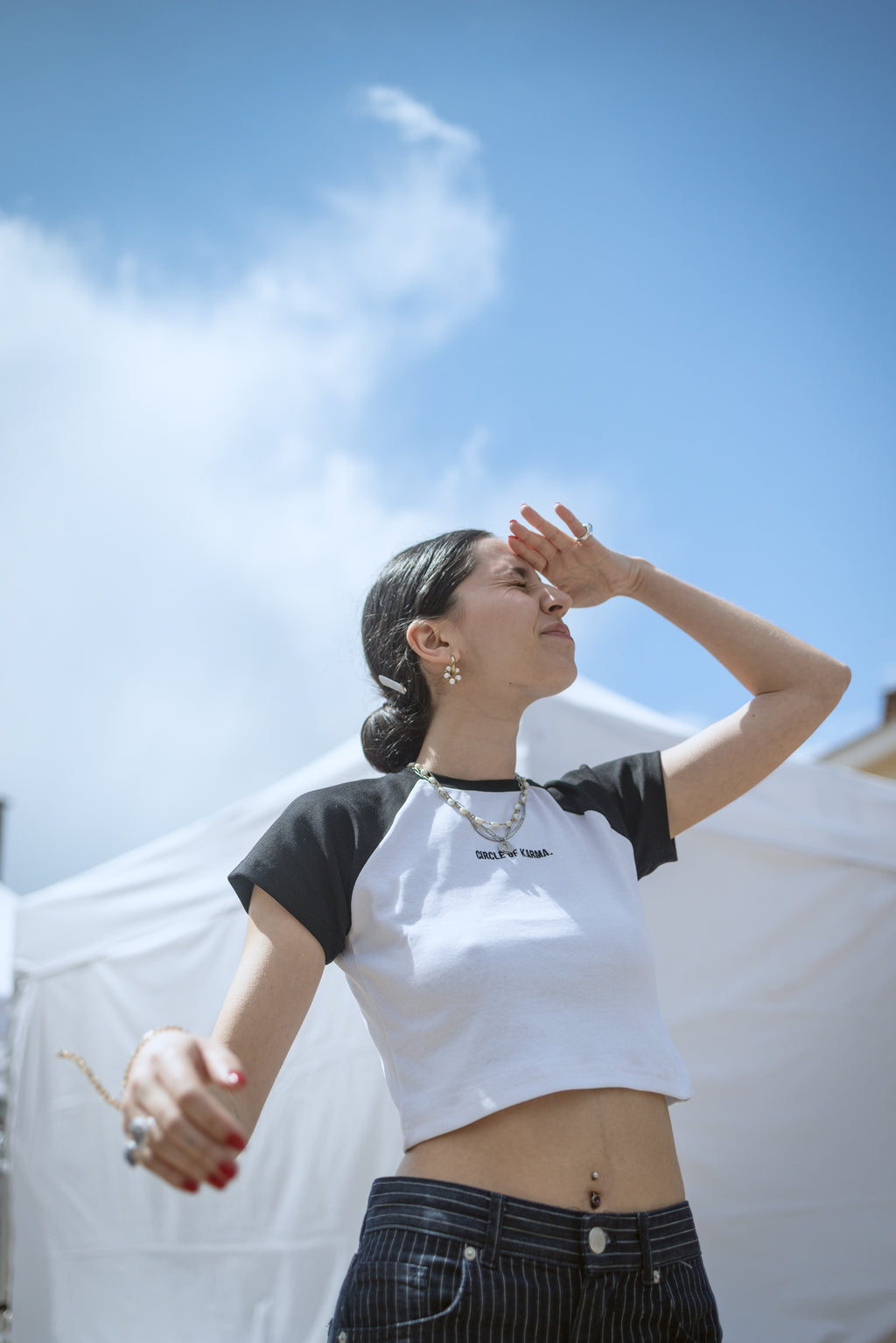 Crop top black & white