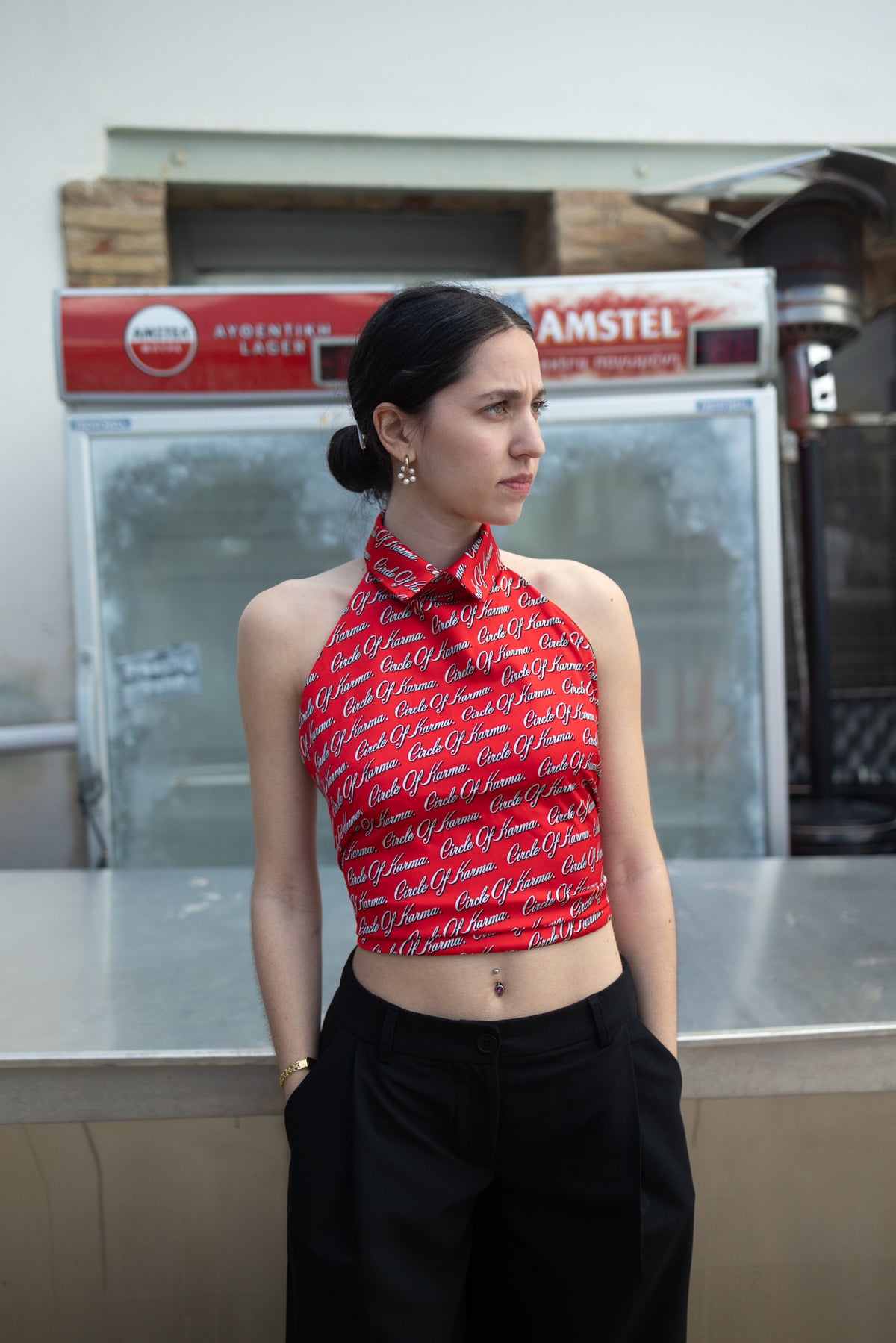 Allover red top