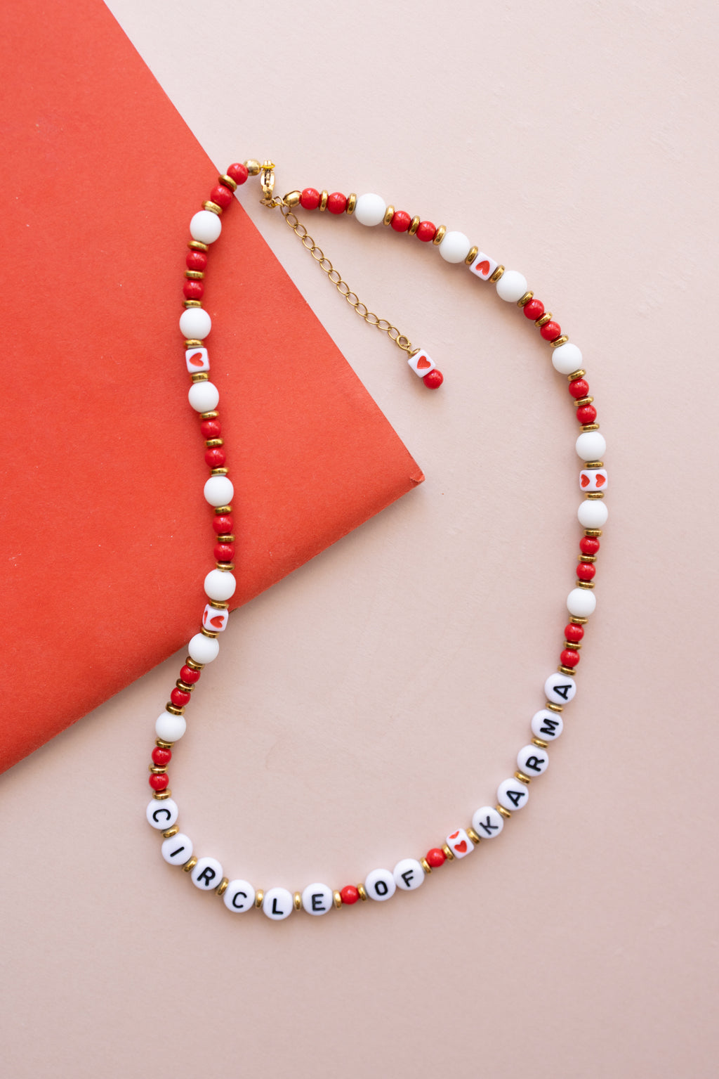 Red Circle of karma necklace